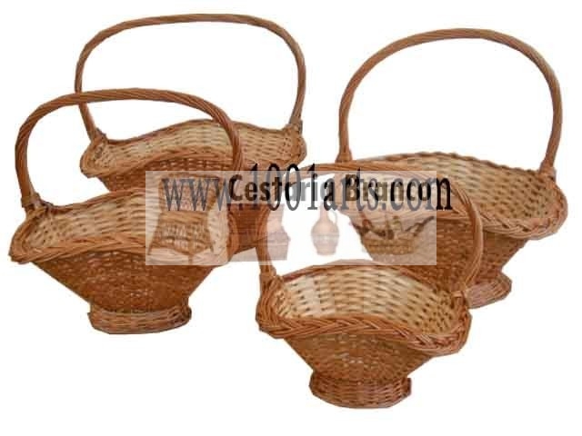 Cesta de 4 Bicos, cesto de vime