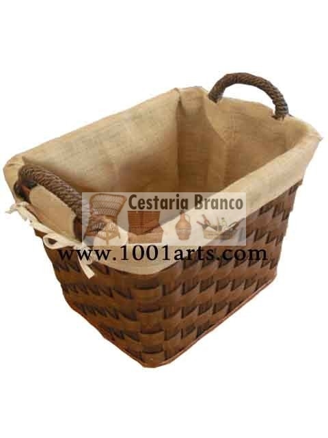 Cesto para Lenha Rectangular - forrado, tam. nº4