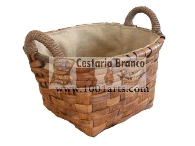 Canastra para Lenha Rectangular - forrado, tam. nº2