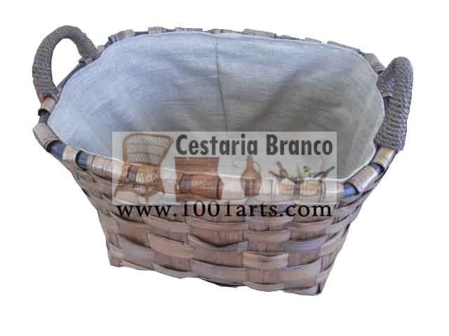 Canastra para Lenha Rectangular - forrado, tam. nº1