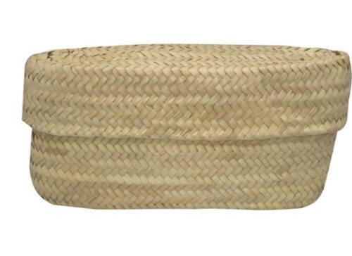 Clutche retangular oval, em palma natural