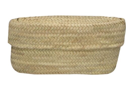 Clutche retangular oval, em palma natural